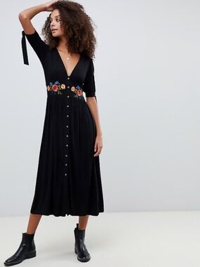 Black Asos Flower Dress for Sale up to 90% Off: Poshmark